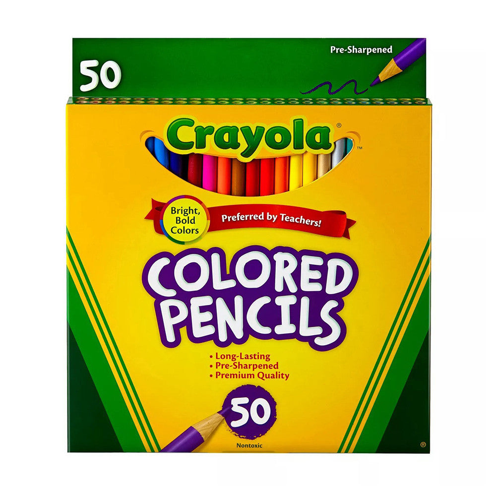 Crayola Colored Pencils Assorted Colors, Bright, Bold Colors, 50 Ea